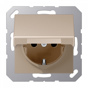 Розетка с заземлением SCHUKO (16A/250V) с откидной крышкой