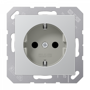 Розетка с заземлением SCHUKO (16A/250V) с защитой от детей (шторки)