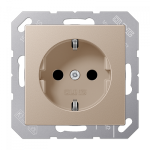 Розетка с заземлением SCHUKO (16A/250V) с защитой от детей (шторки)