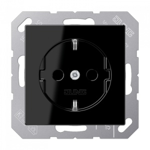 Розетка с заземлением SCHUKO (16A/250V) с защитой от детей (шторки)
