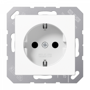 Розетка с заземлением SCHUKO (16A/250V) с защитой от детей (шторки)