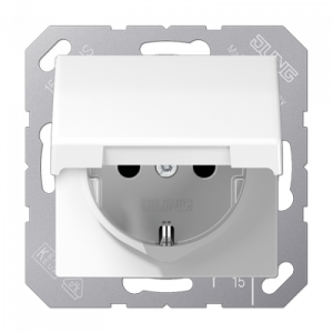 Розетка с заземлением SCHUKO (16A/250V) с откидной крышкой