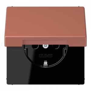 Розетка с заземлением SCHUKO (16A/250V) с откидной крышкой