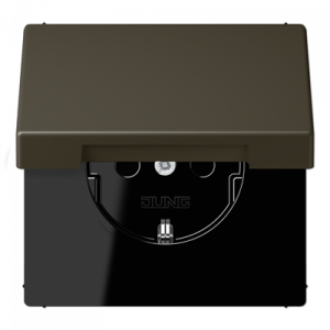 Розетка с заземлением SCHUKO (16A/250V) с откидной крышкой